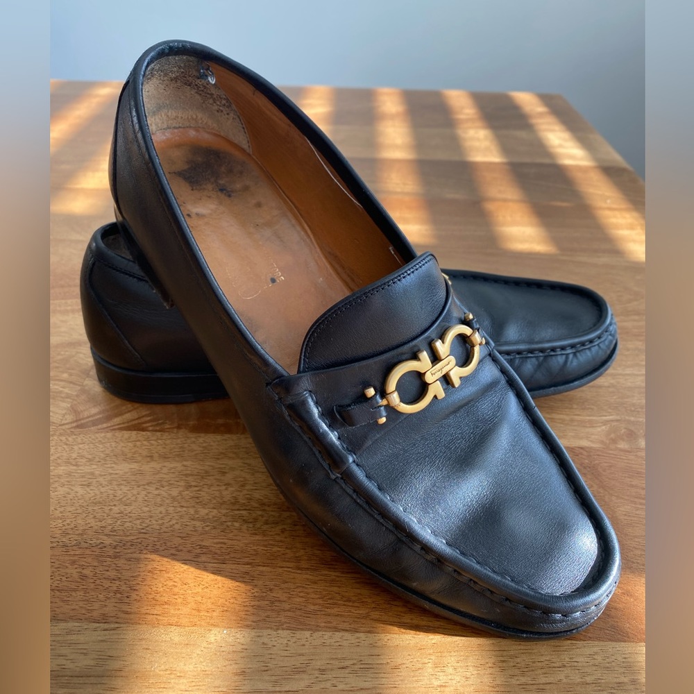 *SOLD* Salvatore Ferragamo Black Moccasin 11D
